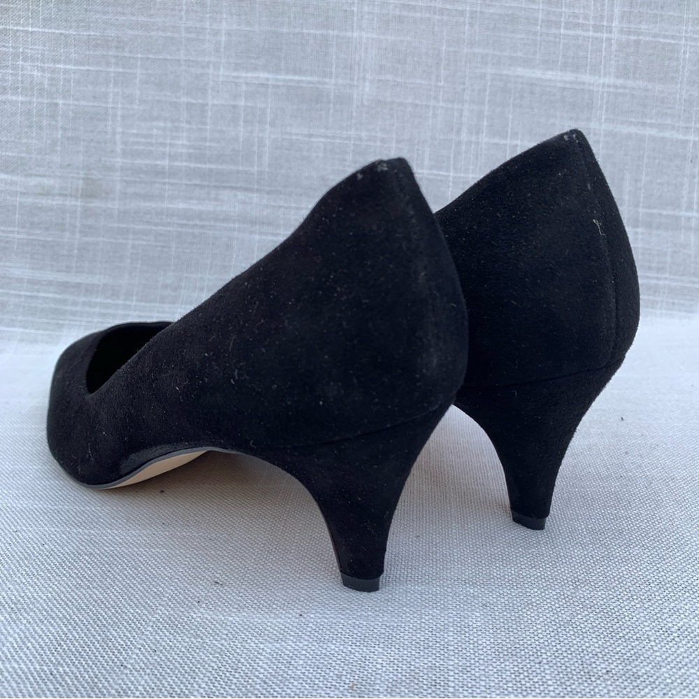 Vtg Joyce Womens Heel Shoes Black Suede Size 9 Leather USA - Picture 4 of 12